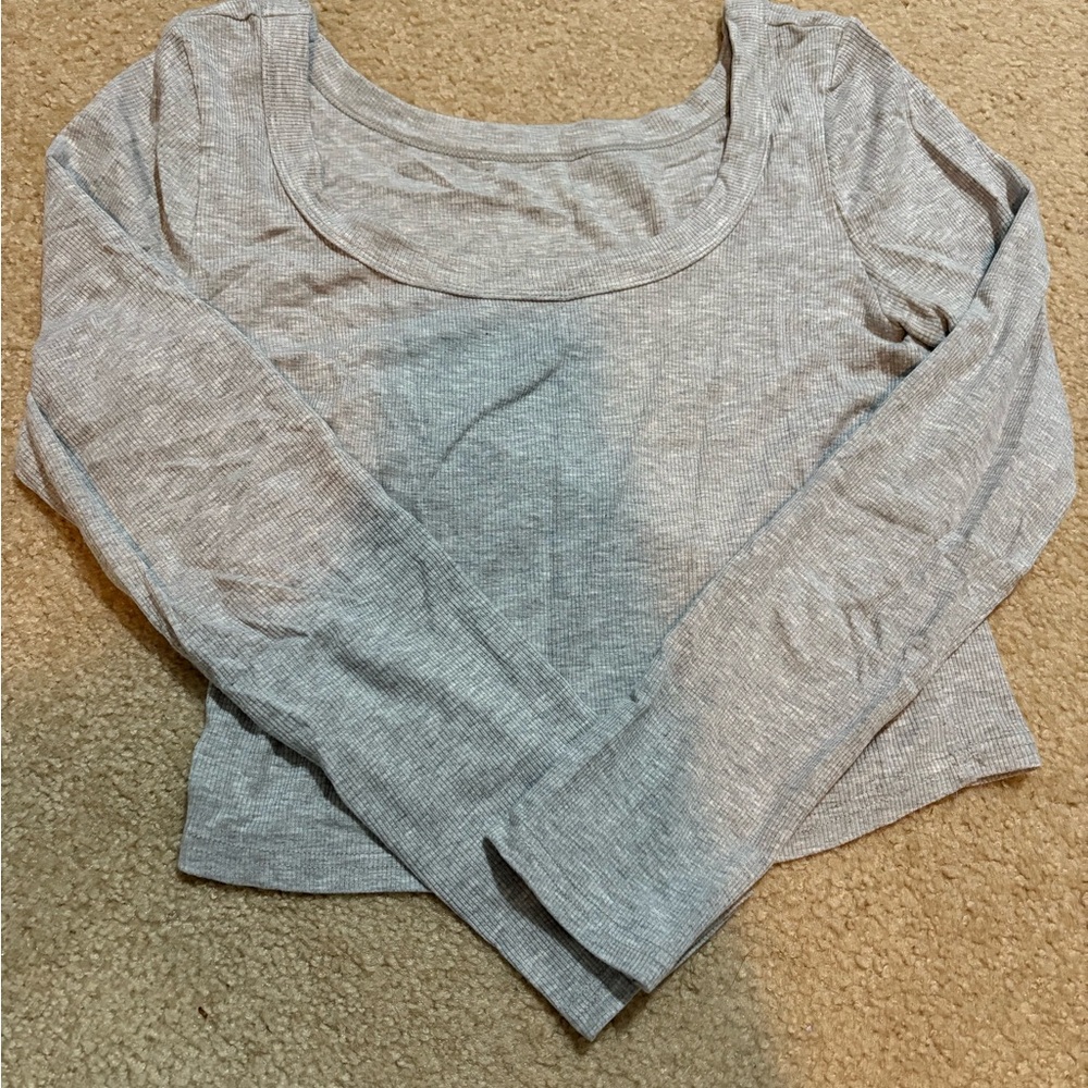 Gray Women's Long Sleeve Top